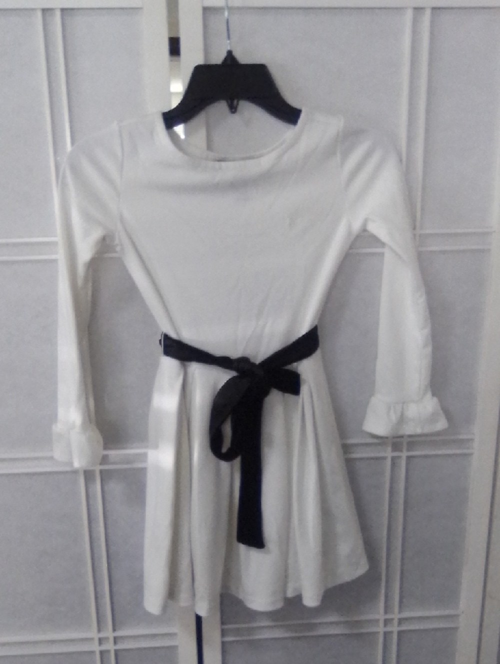 Polo by Ralph Lauren White Dress with Black Waist Tie